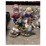 (4) Ceramic Dutch Boy & Girl Garden Statues &