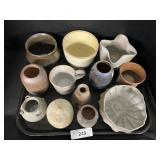 Hand Thrown Stoneware Vases, Mug, Bowl.