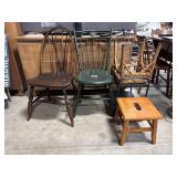 Windsor & Hitchcock Style Side Chairs, Wicker