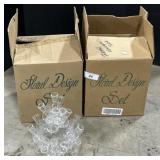 2 Floral Design Glass Vase Sets.