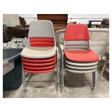 (9) Vtg Stackable Chairs.