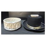 Myerstown Bicentennial Hat, Harmonica, White Dish.