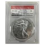 Fine Silver 2021-S American Silver Eagle Coin.
