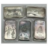 5 1 Oz .999bFine Silver Bars.