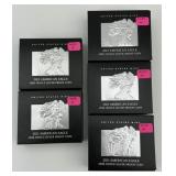 5 2023 .999 Fine Silver American Eagle Proofs.