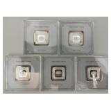 5 Geiger 1 Oz Silver Bars.