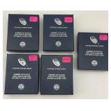 5 - .999 Fine Silver U.S Mint American Eagles.