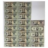 1990-2017 Green Seal Twenty Dollar Notes.