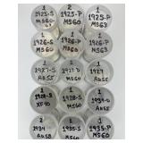 17 90% Silver Peace Dollars.