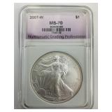 Fine Silver 2007-W American Silver Eagle.