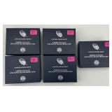 5 .999 Fine Silver American Eagle Proofs.