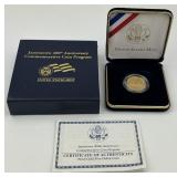 90% Gold Jamestown Anniversary 5 Dollar Coin.