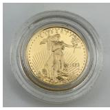 1/10 Fine Gold 1998 5 Dollar American Eagle Coin.