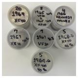 20 90% & 32 40% Silver Kennedy Half Dollars.