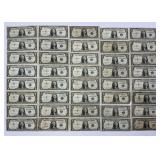 40 1934-1957 Blue Seal Dollar Notes.