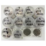 35 40% Silver & 4 Eisenhower Dollars.