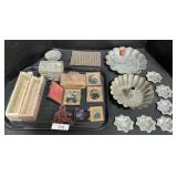 B&W Photographs, Baking Tins, Folk Art Boxes.