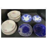 Selring & Touraine Flow Blue Porcelain Dishes.