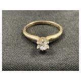 14K Gold And Diamond Ring.