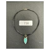 14K Gold Turquoise Pearl Green Tourmaline Pendant