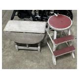 Step Stool & Small Winged Stand.