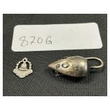 Sterling Silver Mouse Pin & Pendant.