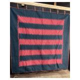 Sawtooth Bars Pattern Quilt.