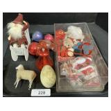 Stick Leg Sheep, Christmas Santas.