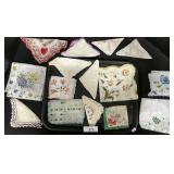 15 Embroidered Handkerchiefs.