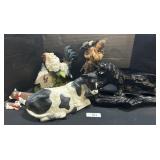Animal Figurines, Panther, Cows, Chickens.