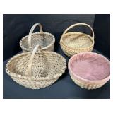 4 Handwoven Baskets.