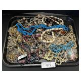 Tray Of Costume Jewelry, Necklaces, Bracelets.