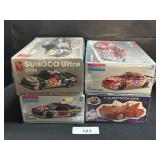 4 Model Car Kits, NASCAR & Flintstones.