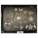 Costume Jewelry, Animal & Floral Brooches.