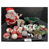 Vintage Christmas Ornaments, Santa, Candy Dish.