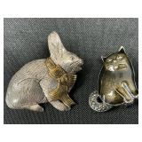 Sterling Silver And Enamel Animal Pins.