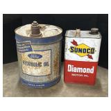 Ford & Sunoco Motor Oil Advertising Cans.