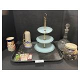 Stoneware Bell, Japan Face Mug, Vintage Buttons.