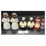 6 Black Americana S&P Shakers.