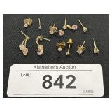 5 Pairs Of Gemstone Stud Earrings.