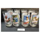 8 McDonalds Baseball Card Glasses.