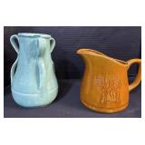 Pottery Pitcher & Vase.
