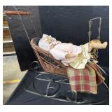 Baby Doll W/Decorative Stroller.