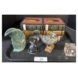 2 Tissue Box Holders, Candlestick Holder.