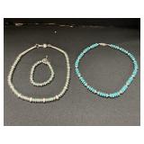2 Sterling Silver Necklaces, 1 Sterling Bracelet.