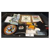 Collectible Decorative Tiles, Flask, Thermometer.