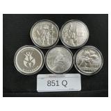 5 .999 Fine Silver Rounds.