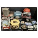 Advertising Tins, Scale, Cake Boxes, Storage.