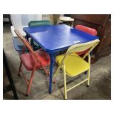 Childï¿½s Folding Table w/ 4 Chairs.