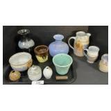 Stoneware Vases, Pitchers, Mug.